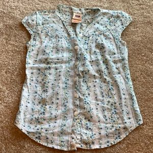 Girls XS 4/5 floral button up shirt